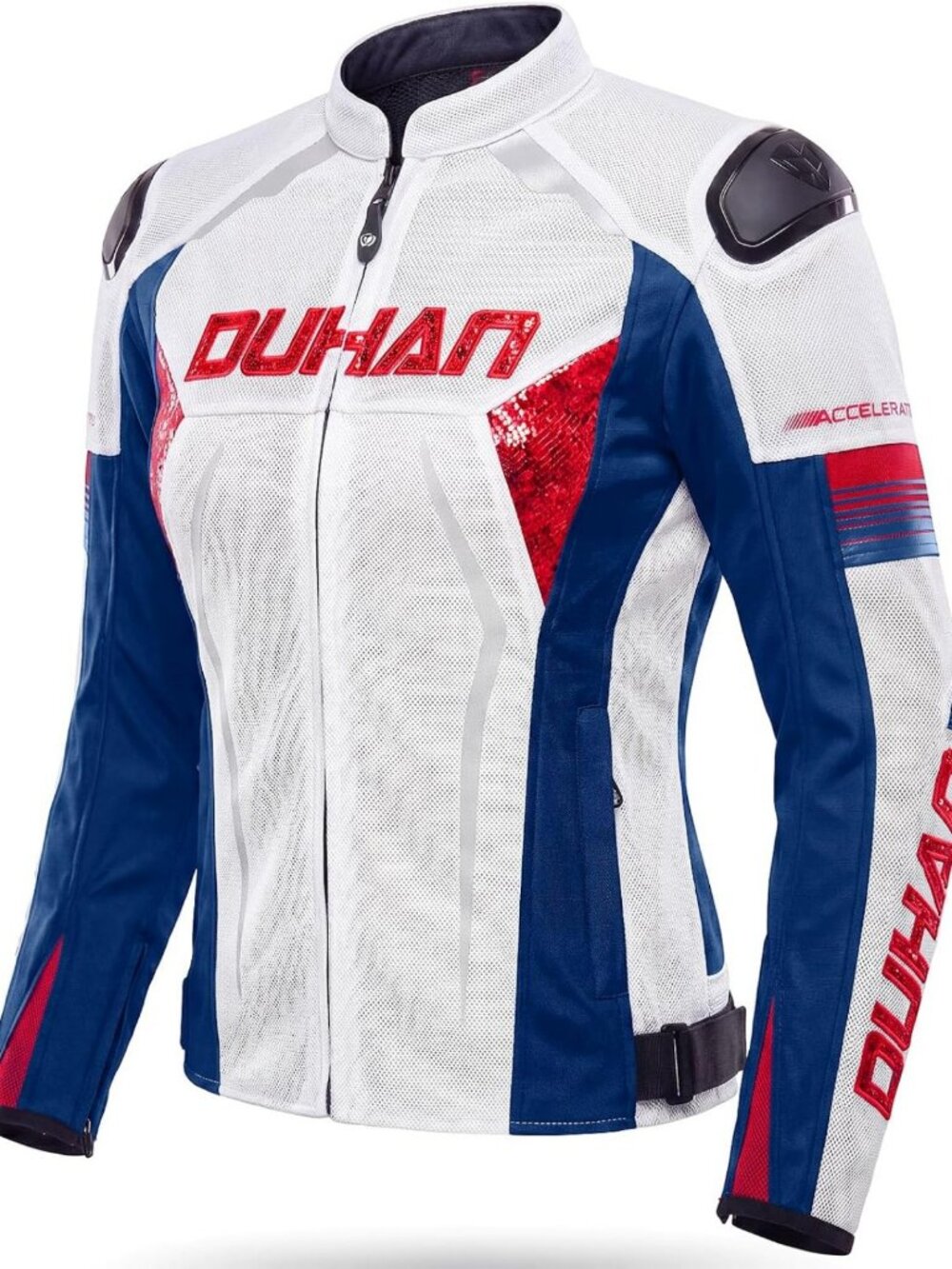 Stylish Women's Summer Motorcycle Jacket with CE Armored Mesh & Reflective